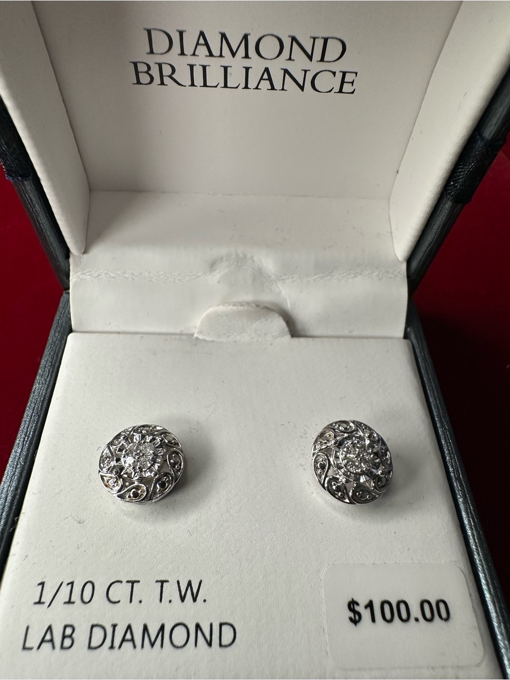 Diamond Brilliance 1/10 CT TW Lab Diamond Sterling Silver Stud Earrings